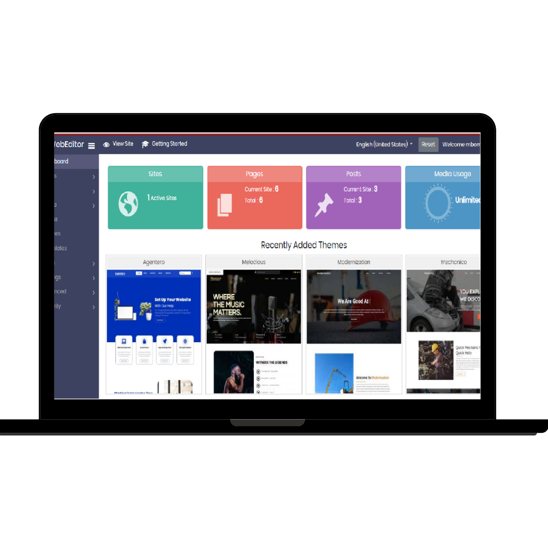 New Website Blue Mockup Instagram - Laptop